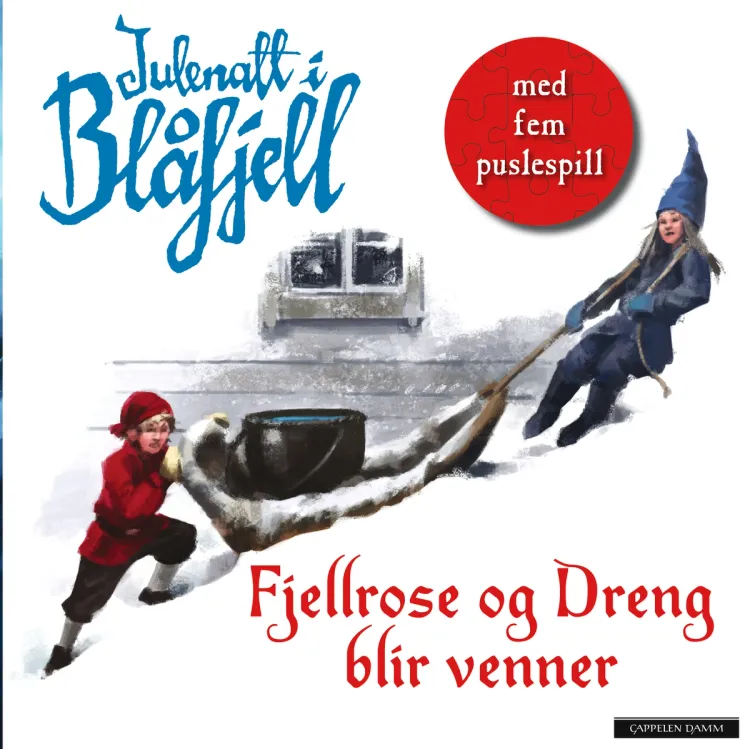 Omslag Julenatt i Blåfjell - Fjellrose og Dreng blir venner - puslespillbok av Gudny Ingebjørg Hagen (Innbundet)