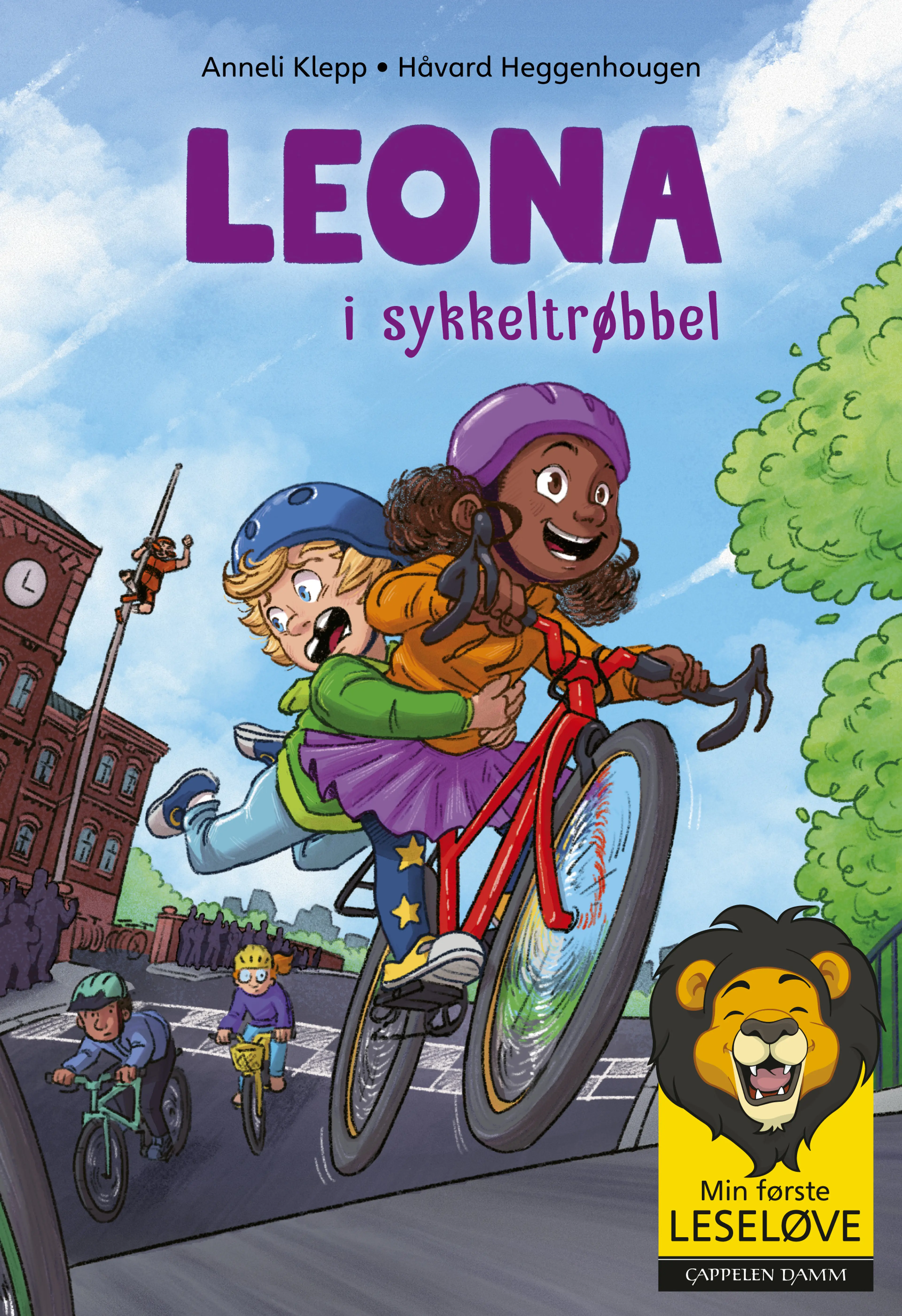 Omslag Min første leseløve - Leona i sykkeltrøbbel av Anneli Klepp (Ebok)