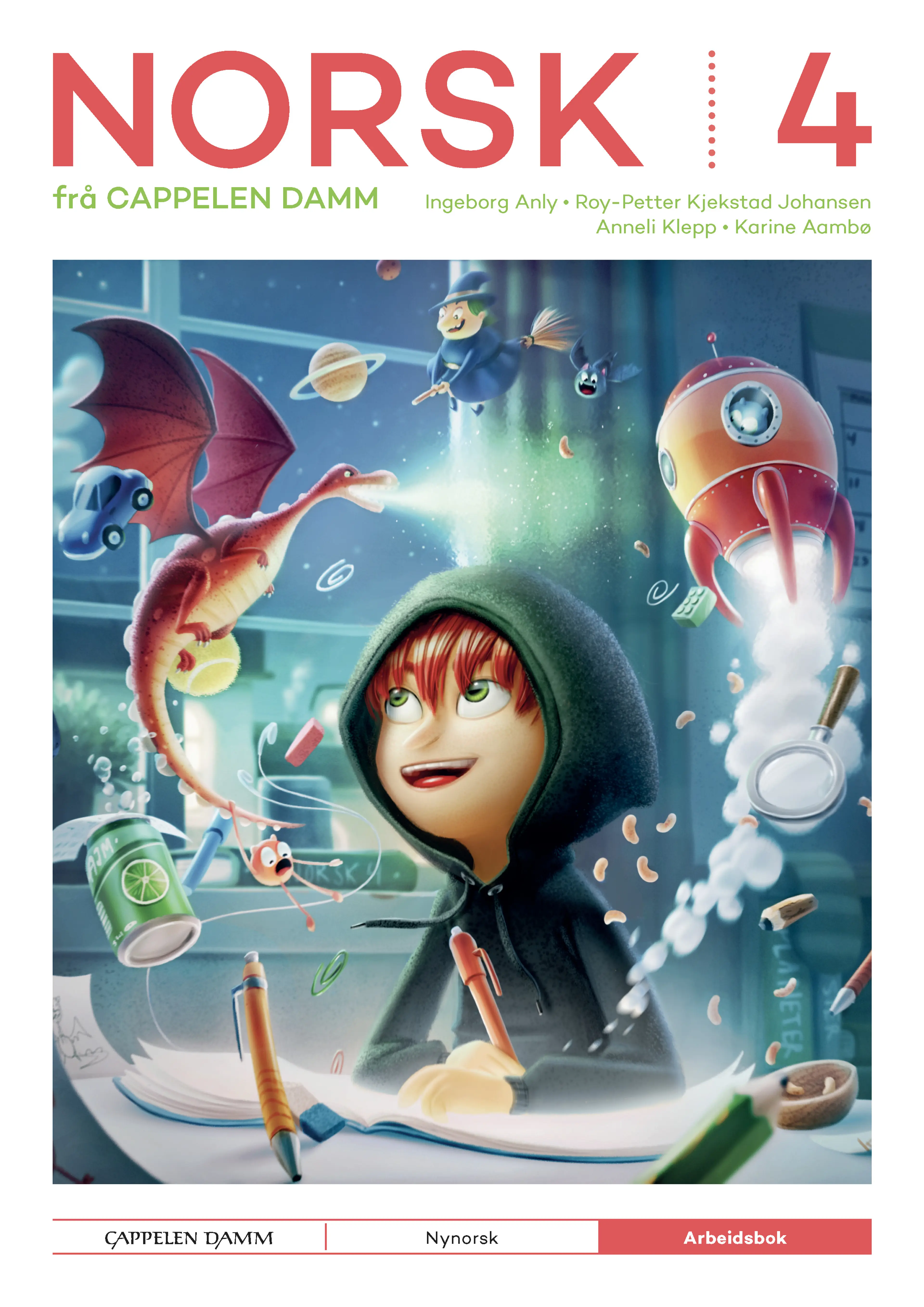 Omslag Norsk 4 frå Cappelen Damm Arbeidsbok av Karine Aambø, Anneli Klepp, Ingeborg Anly og Roy-Petter K. Johansen (Heftet)