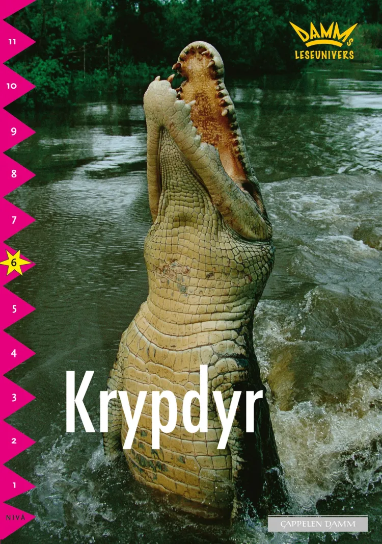 Omslag Damms leseunivers 1: Krypdyr av Lena Jonnerhag (Heftet)