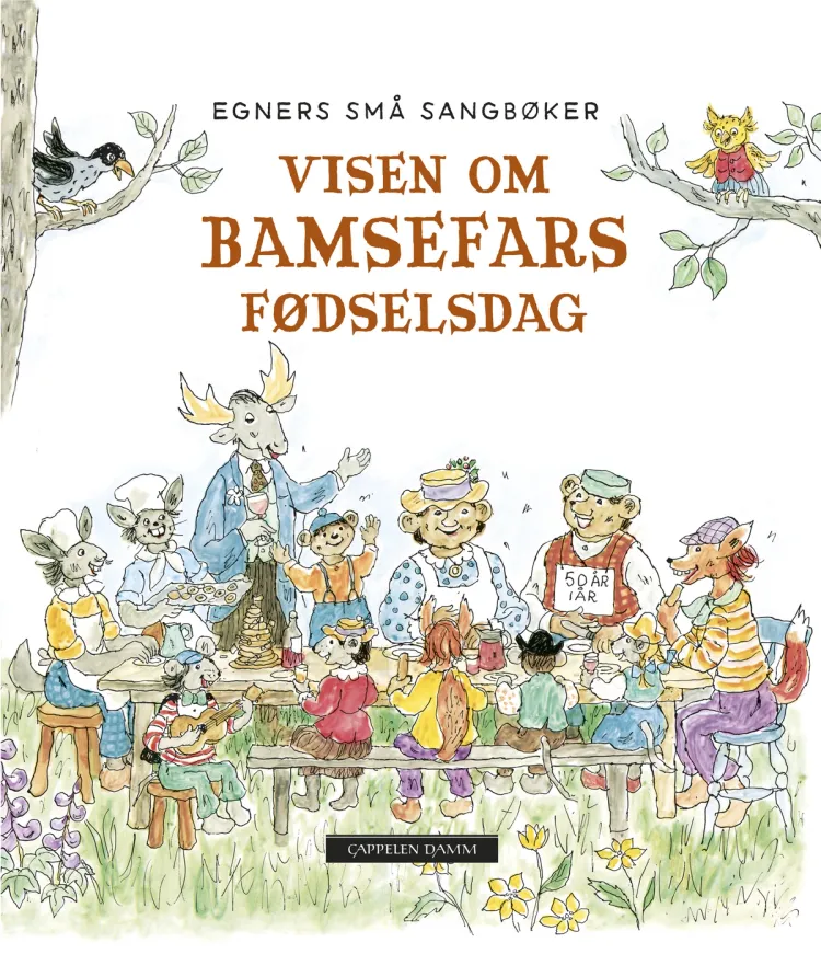 Omslag Visen om Bamsefars fødselsdag av Thorbjørn Egner (Innbundet)