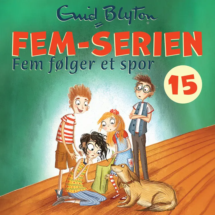 Omslag Fem følger et spor av Enid Blyton (Lydbok)