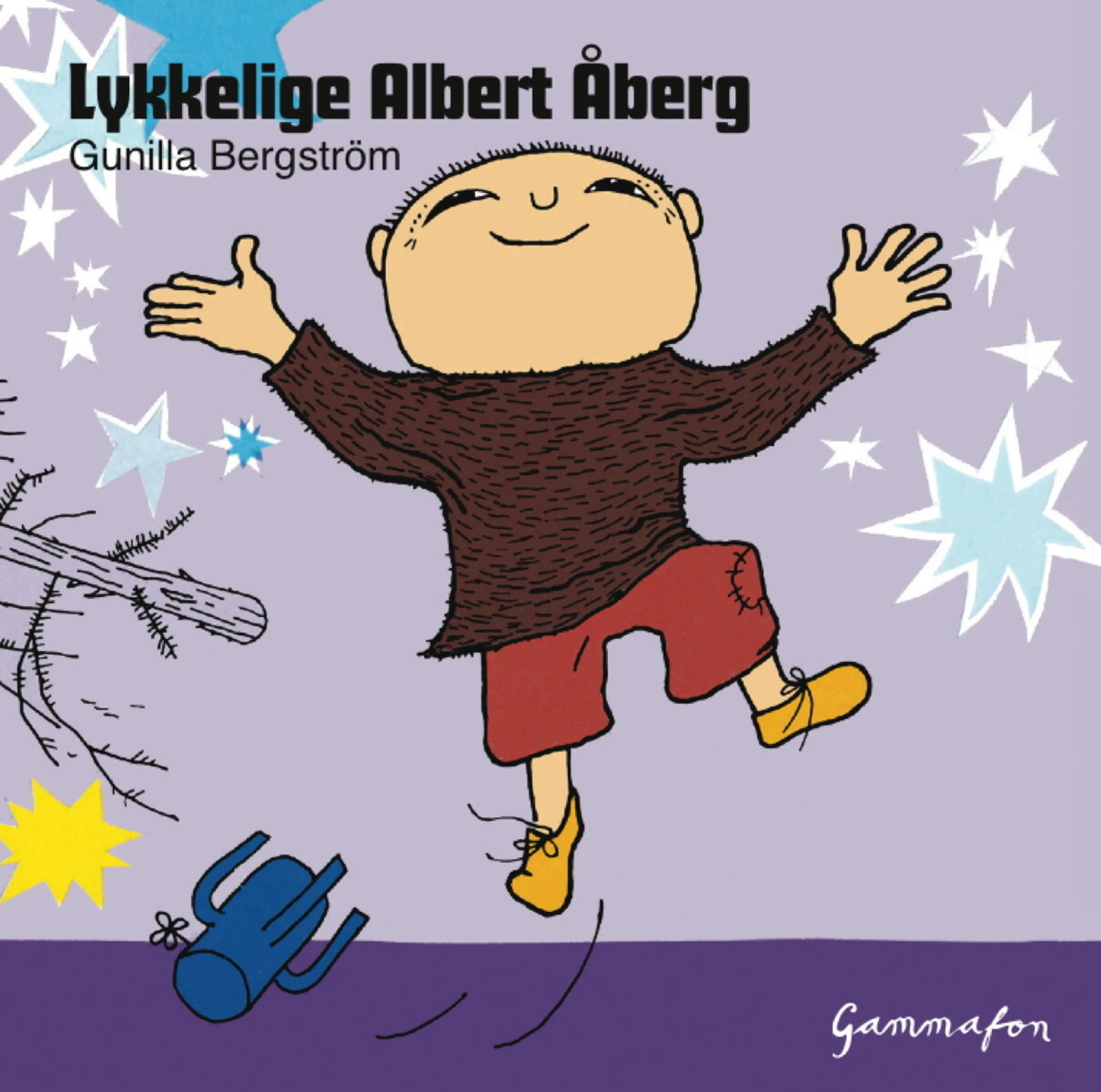 Omslag Lykkelige Albert Åberg av Gunilla Bergström (Lydbok)