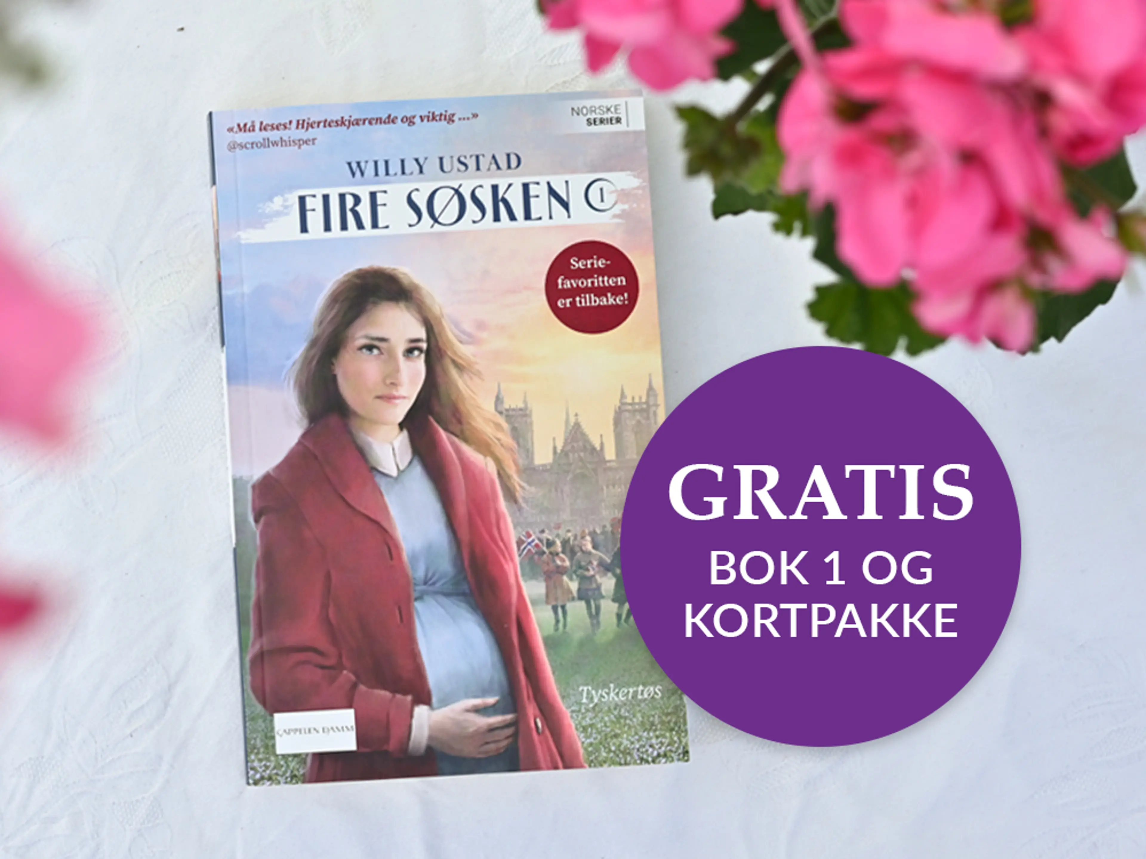 Foto av første bok i serien Fire søsken
