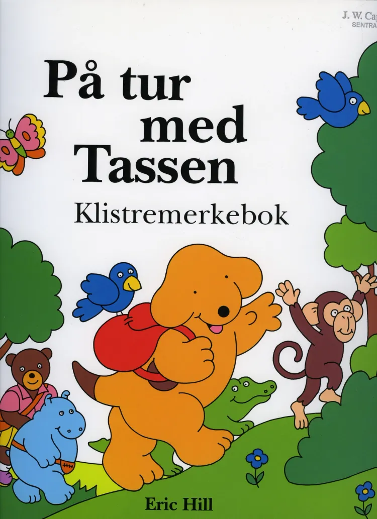 Omslag På tur med Tassen - klistremerkebok av Eric Hill (Innbundet)