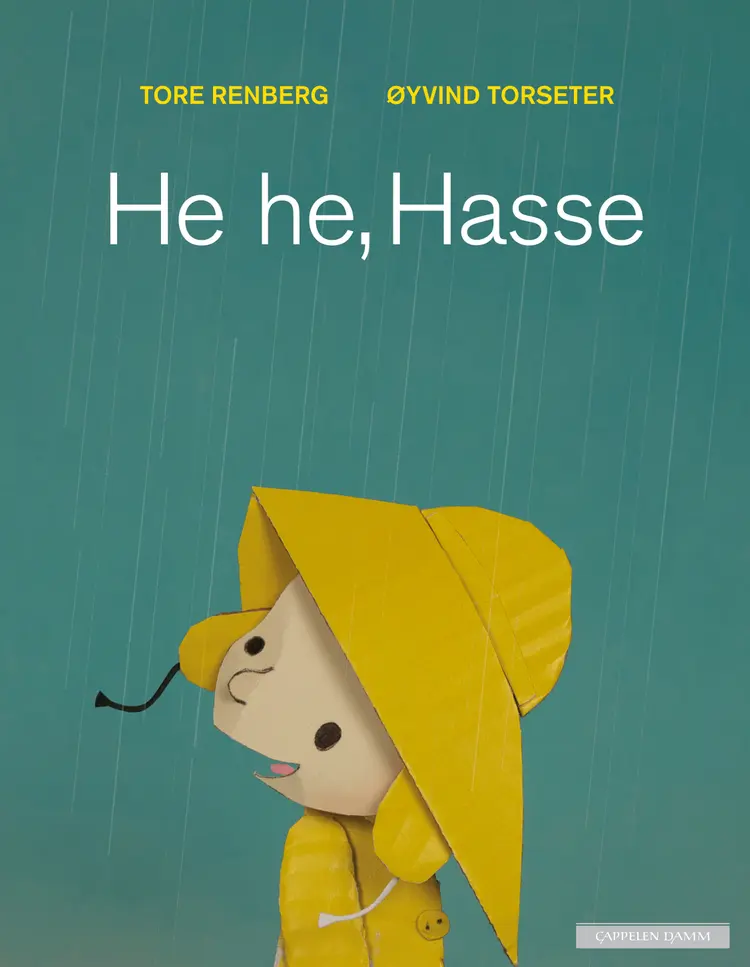 Omslag He he, Hasse av Tore Renberg og Øyvind Torseter (Innbundet)