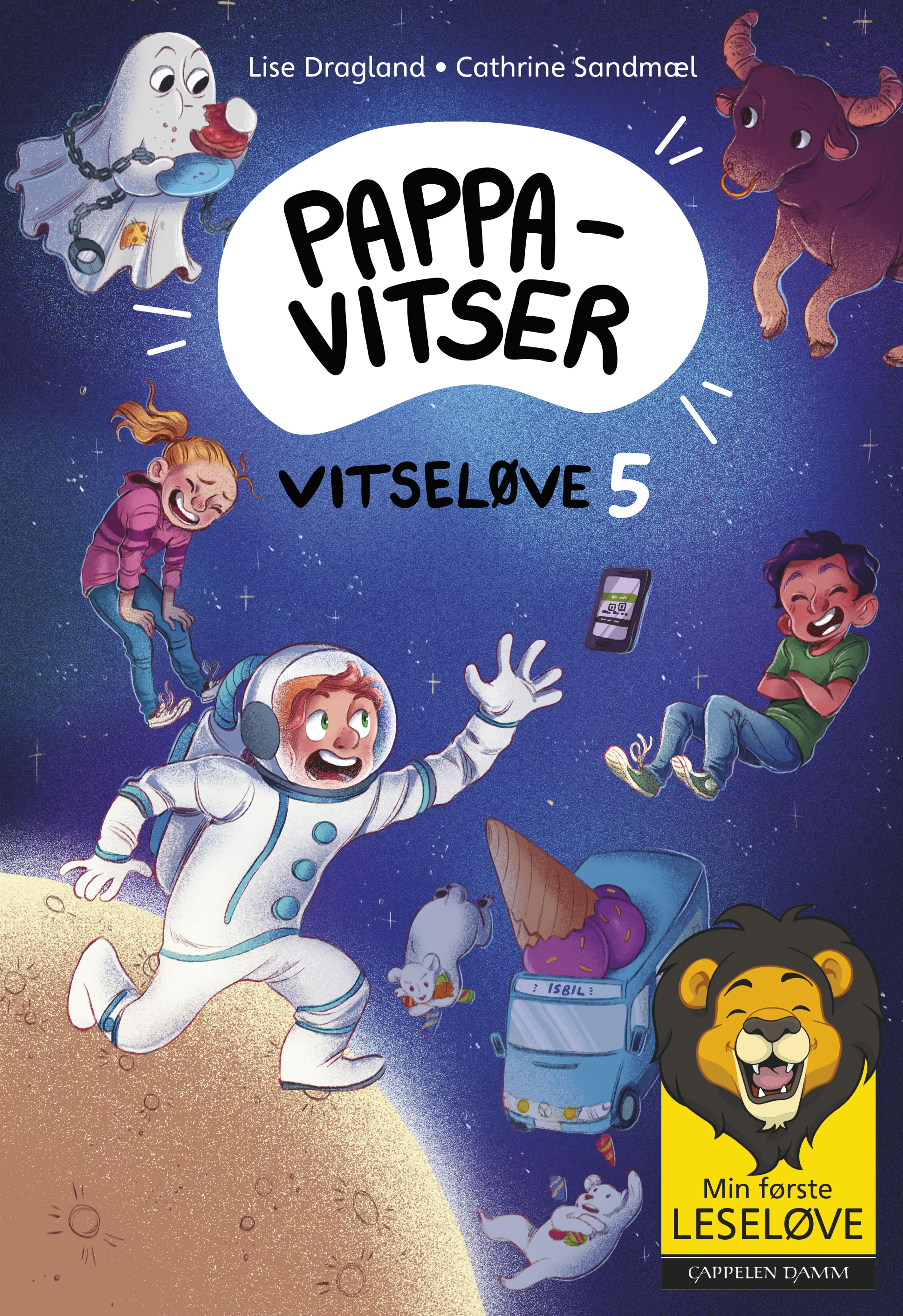 Omslag Min første leseløve - Vitseløve 5 - Pappavitser av Lise Dragland (Innbundet)