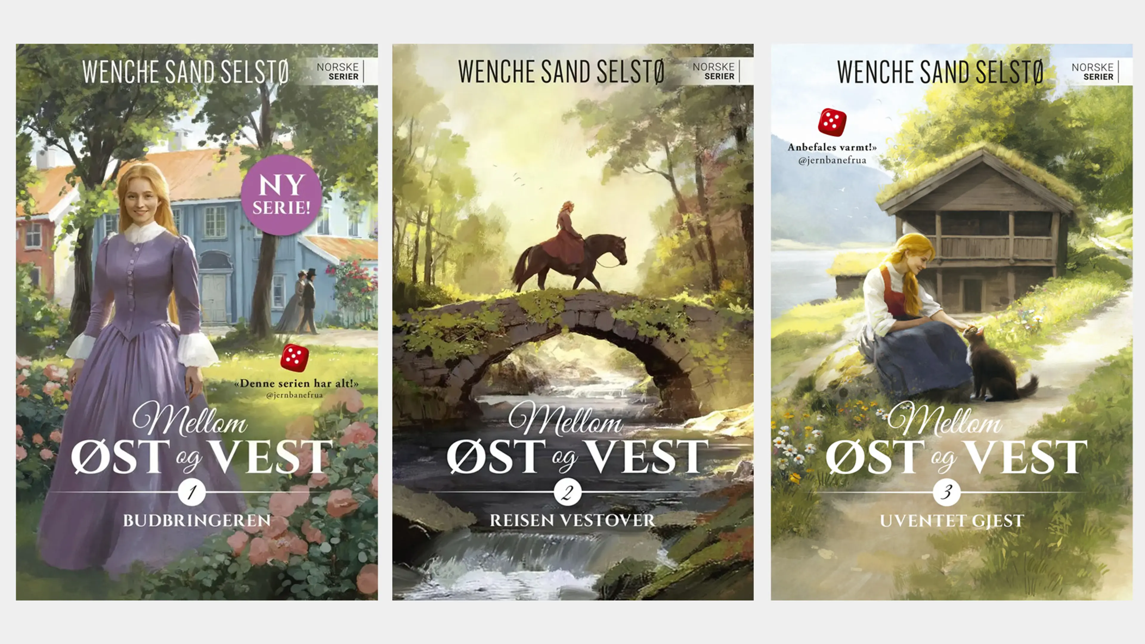 De tre første bøkene i serien Mellom øst og vest