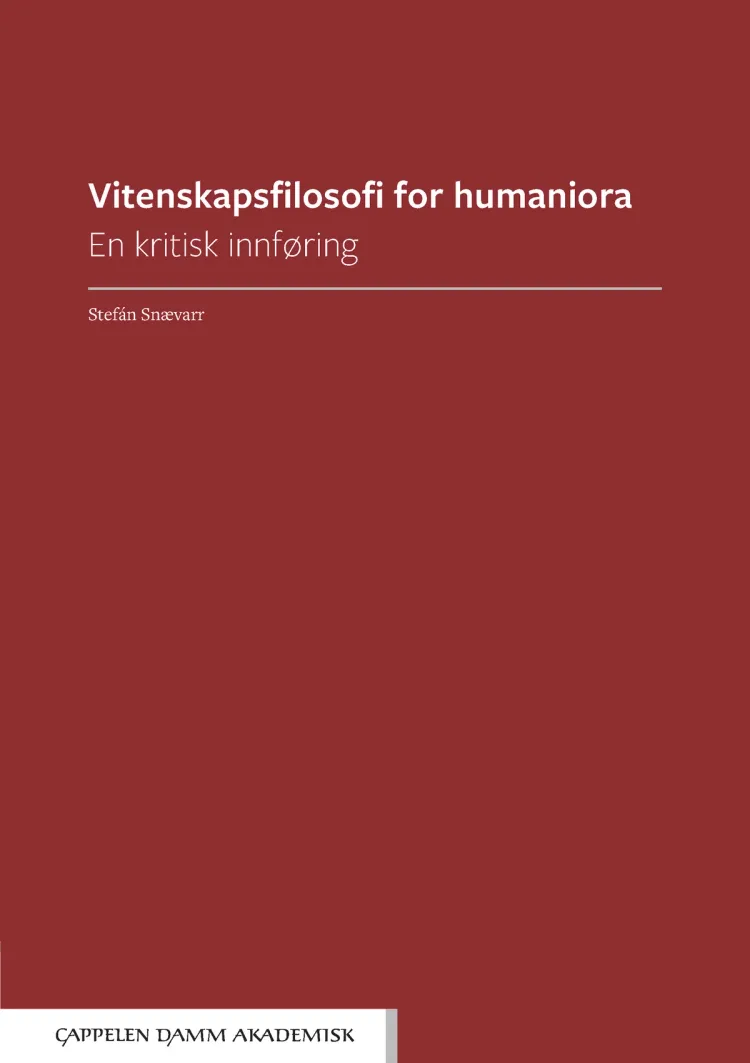 Omslag Vitenskapsfilosofi for humaniora av Stefán Snævarr (Heftet)