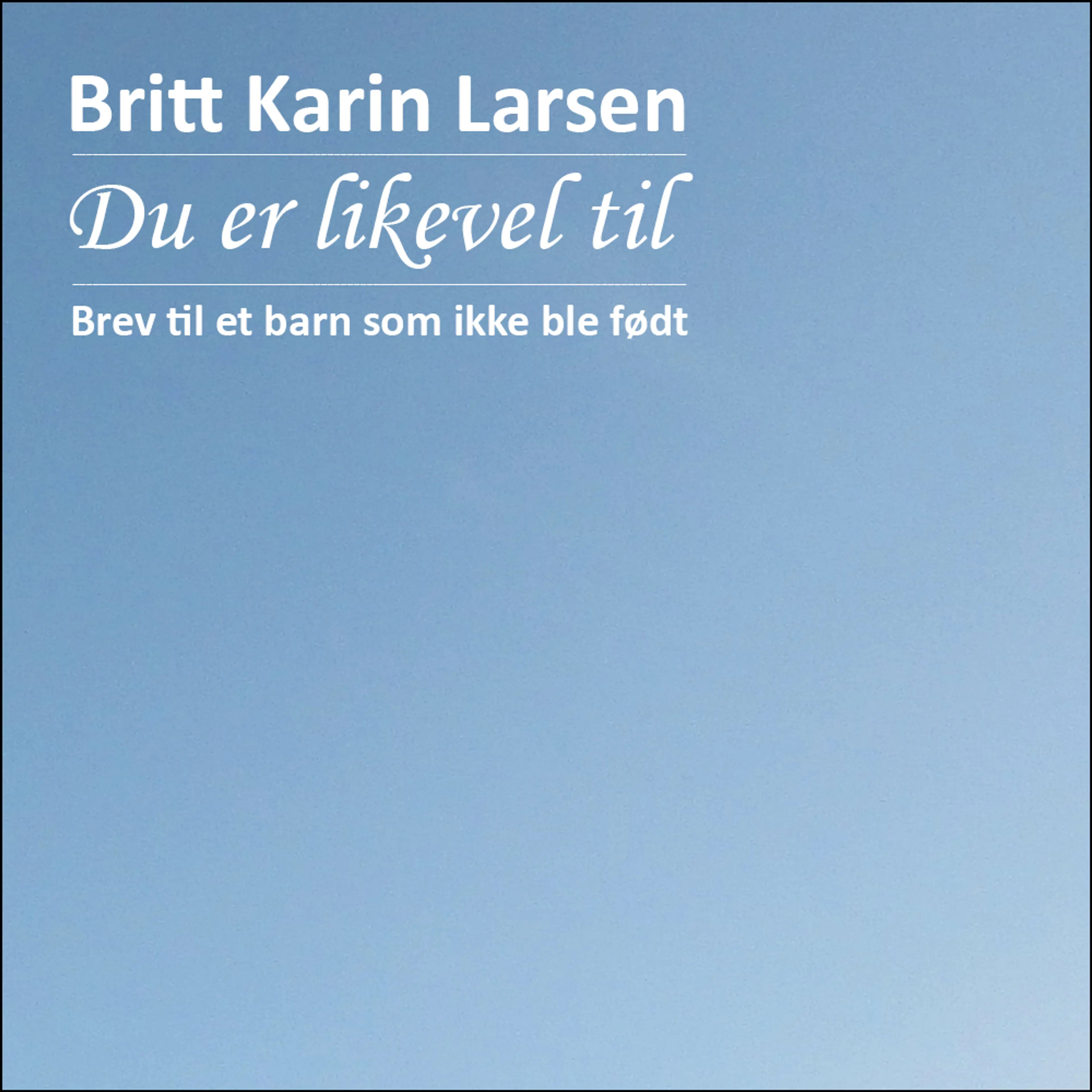Omslag Du er likevel til av Britt Karin Larsen (Lydbok)