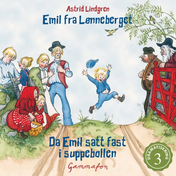 Omslag Da Emil satt fast i suppebollen av Astrid Lindgren (Lydbok)