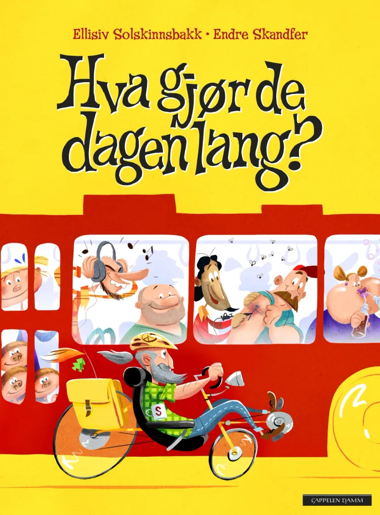 Omslag Hva gjør de dagen lang? av Ellisiv Solskinnsbakk (Innbundet)
