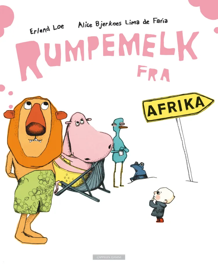 Omslag Rumpemelk fra Afrika av Erlend Loe og Alice Bjerknes Lima De Faria (Innbundet)