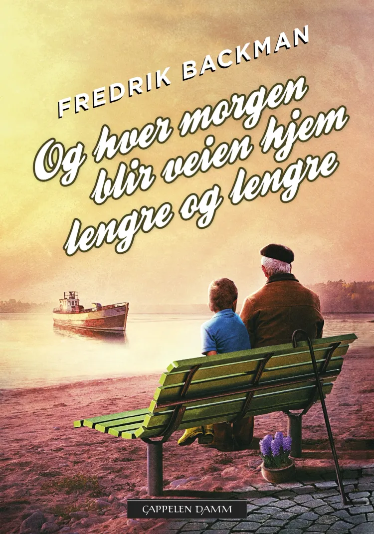 Omslag Og hver morgen blir veien hjem lengre og lengre av Fredrik Backman (Innbundet)