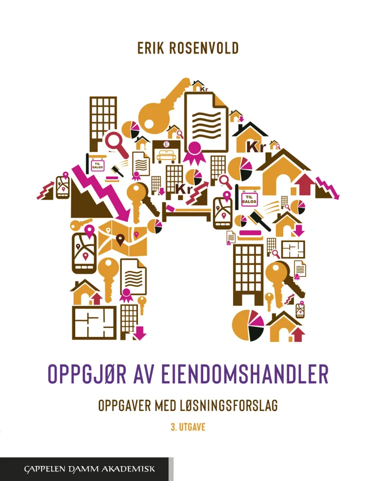 Omslag Oppgjør av eiendomshandler. Oppgaver med løsningsforslag av Erik Rosenvold (Heftet)