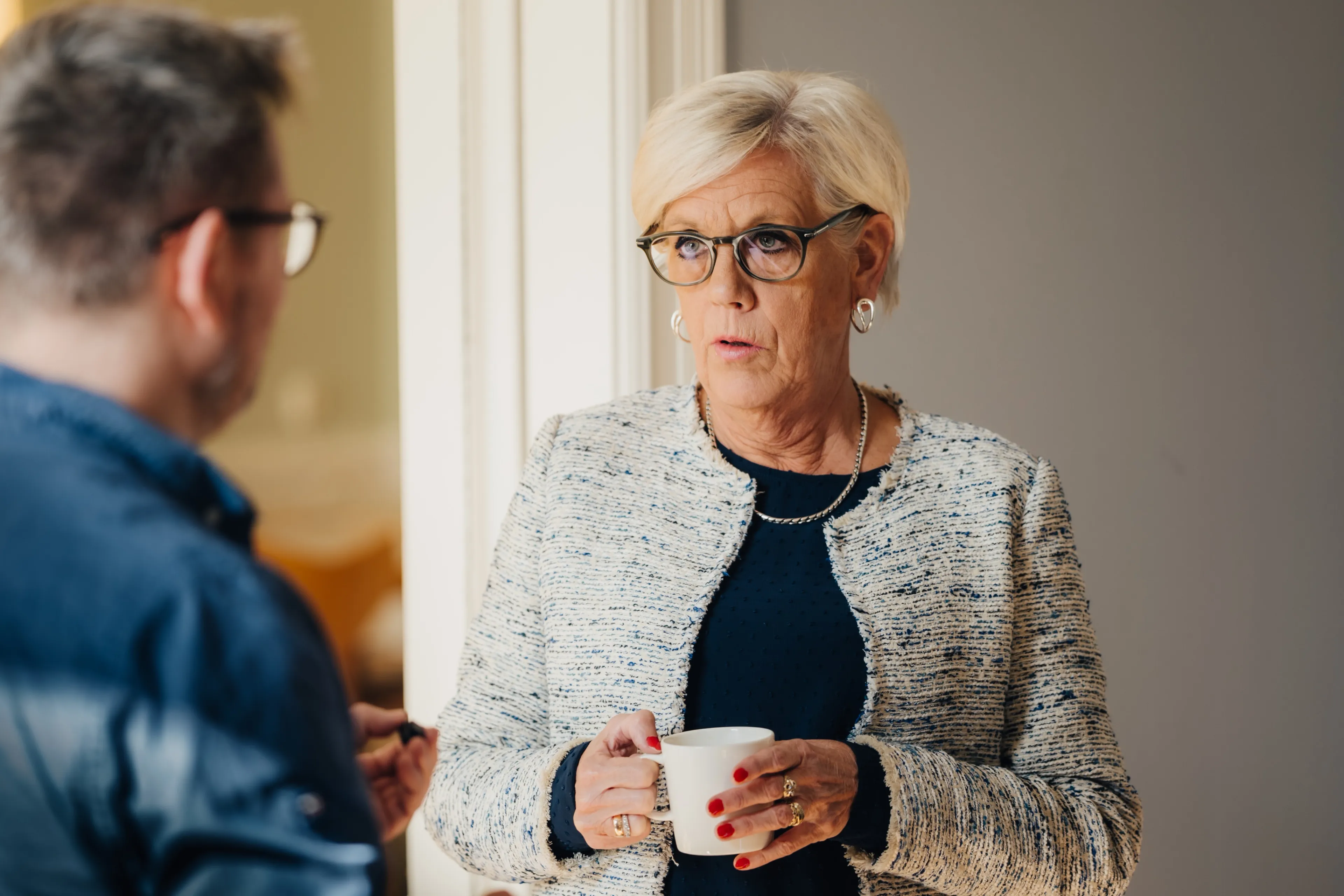 Hilde Henriksen Waage hos Fritt Ord 9. april. Prisen deles ut i Oslo torsdag 7. mai.