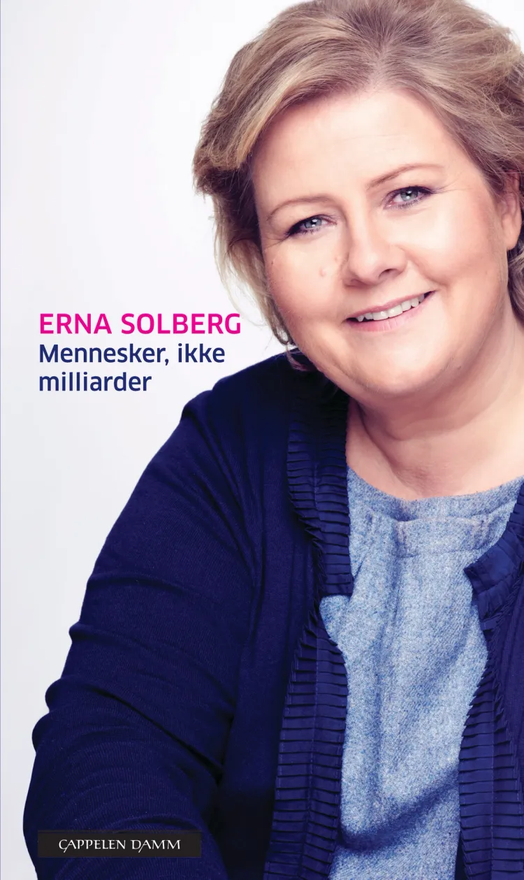 Omslag Mennesker, ikke milliarder av Erna Solberg (Innbundet)