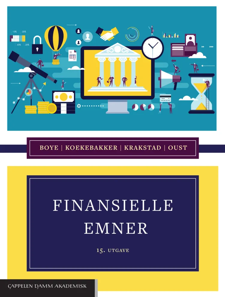 Omslag Finansielle emner av Knut Boye, Steen Koekebakker, Svein Olav Krakstad og Are Oust (Innbundet)
