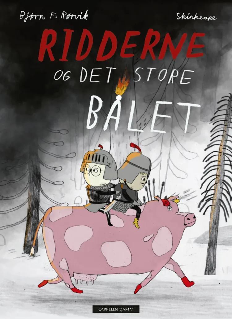 Omslag Ridderne og det store bålet av Bjørn F. Rørvik og Marianne Gretteberg Engedal (Ebok)