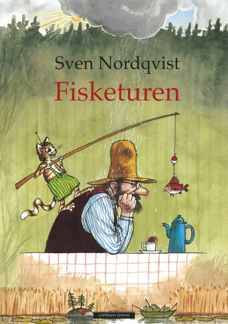 Omslag Gubben og katten - Fisketuren av Nordqvist, Sven (Innbundet)