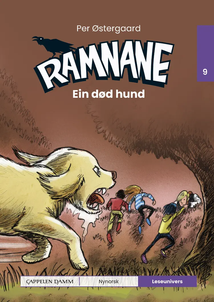 Omslag Leseunivers 9: Ramnane – Ein død hund av Per Østergaard (Innbundet)