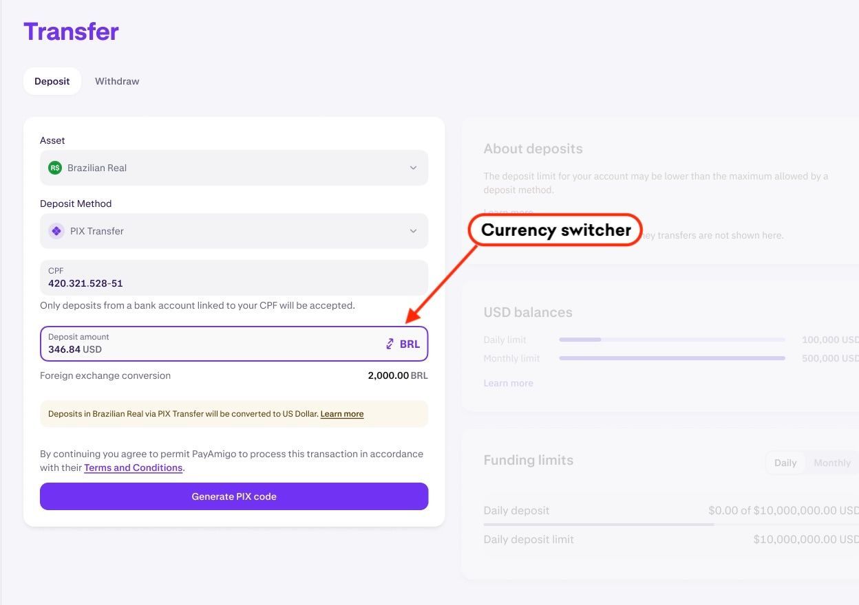 How to deposit Brazilian Real | Kraken