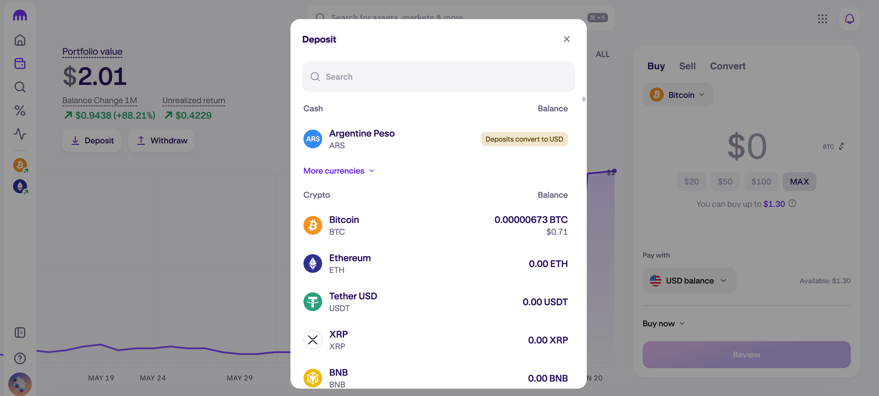 How to deposit Argentine Peso (ARS)