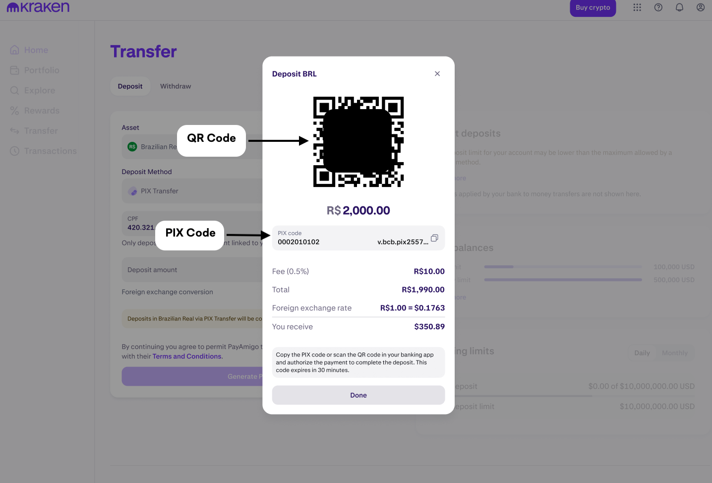 How to deposit Brazilian Real | Kraken