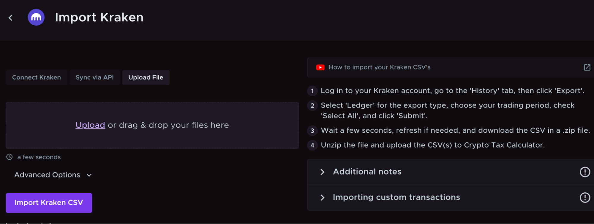 Connecting to Crypto Tax Calculator | Kraken