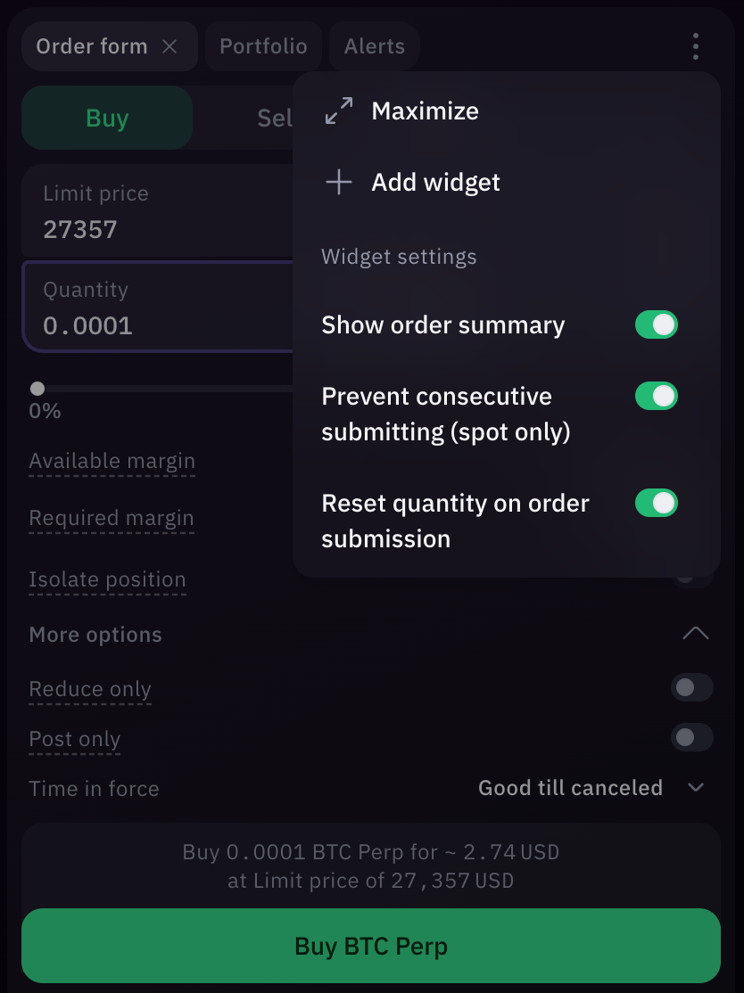 Trading Widgets on Kraken Pro | Kraken