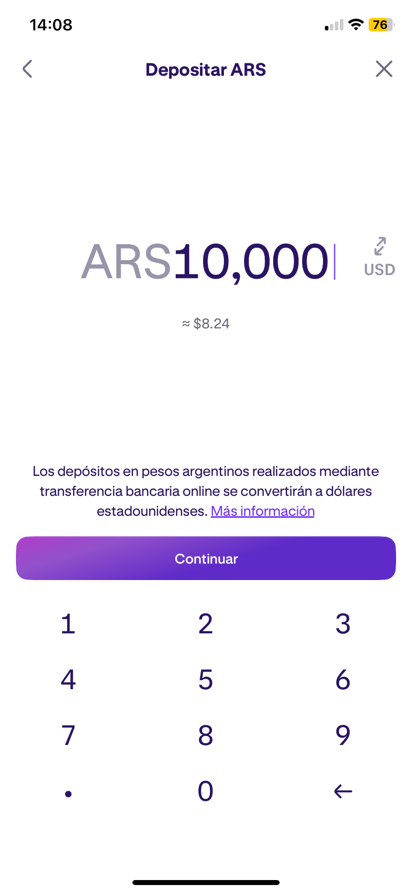 How to deposit Argentine Peso (ARS)