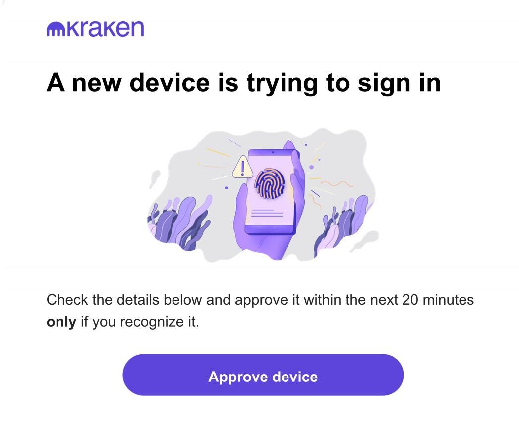 Approving a new device | Kraken