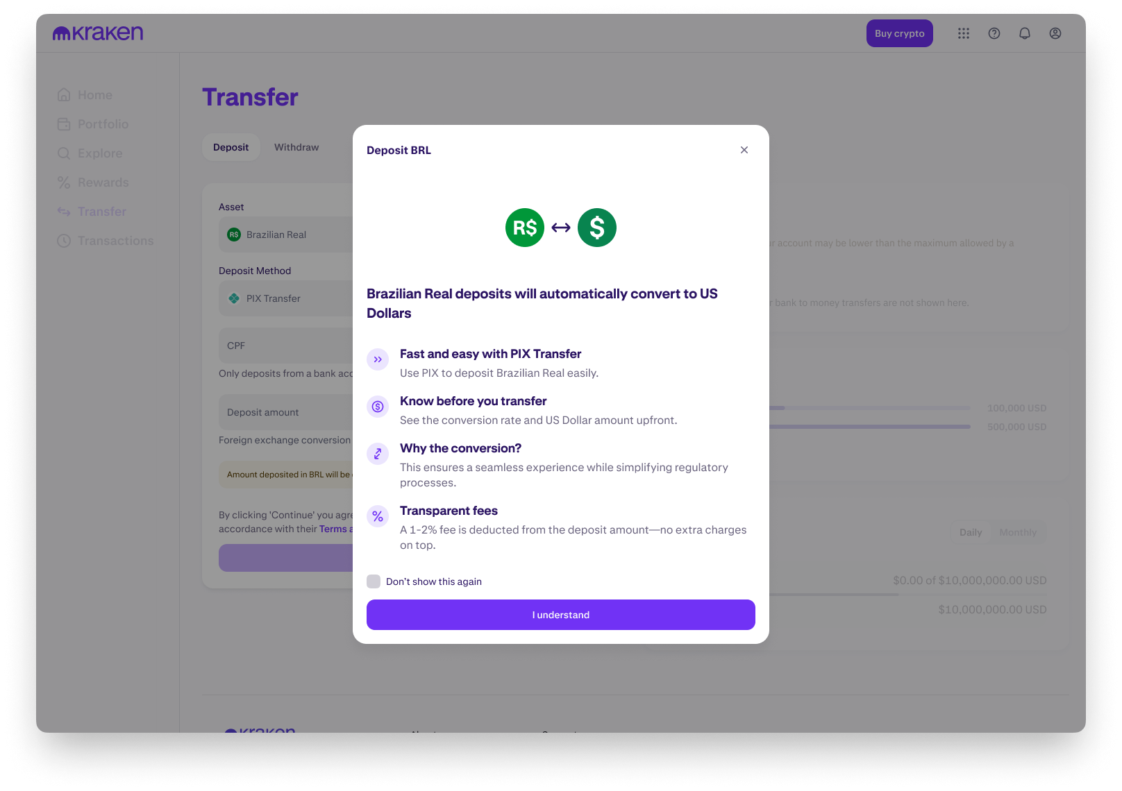 How to deposit Brazilian Real | Kraken