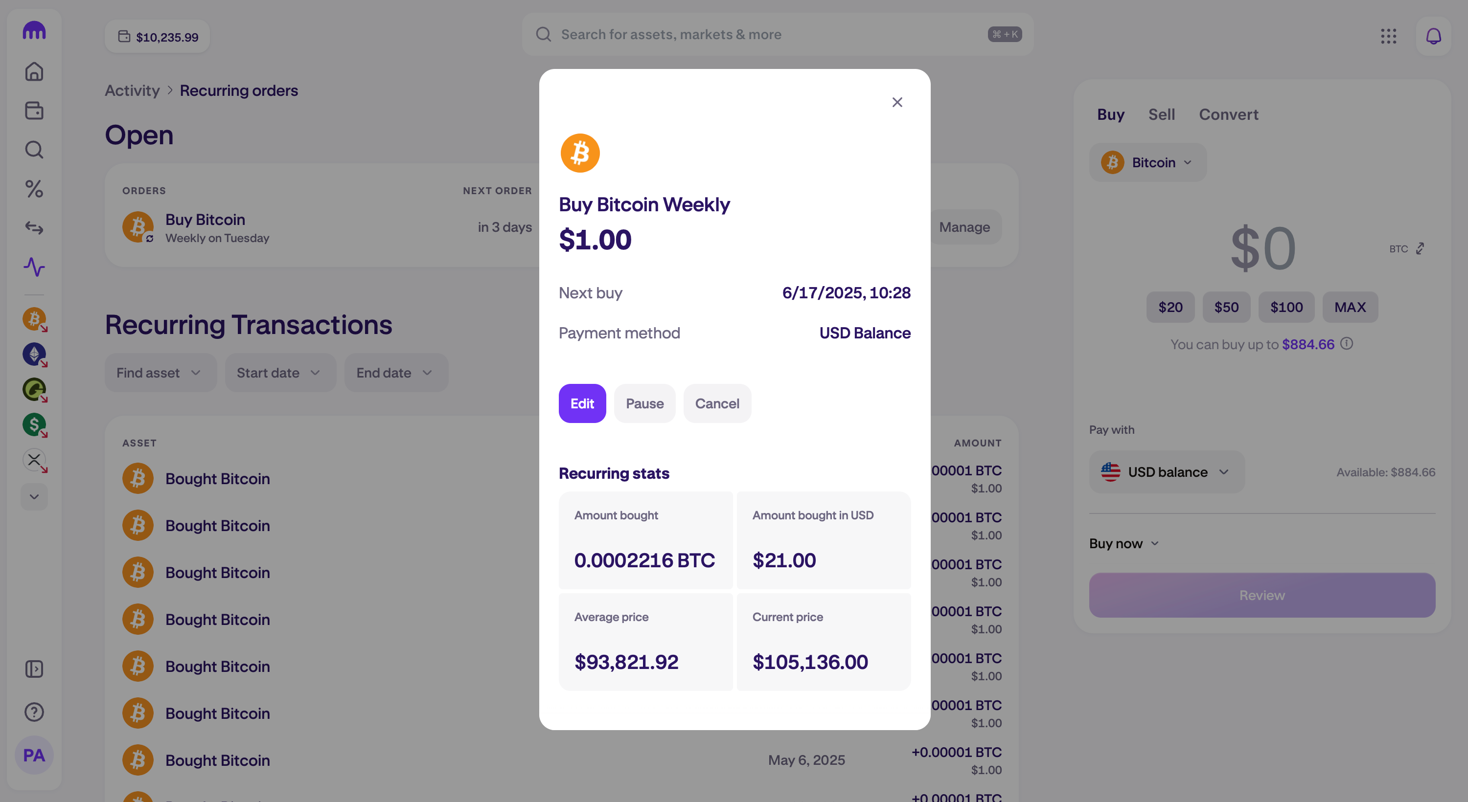 Recurring Orders on Kraken | Kraken