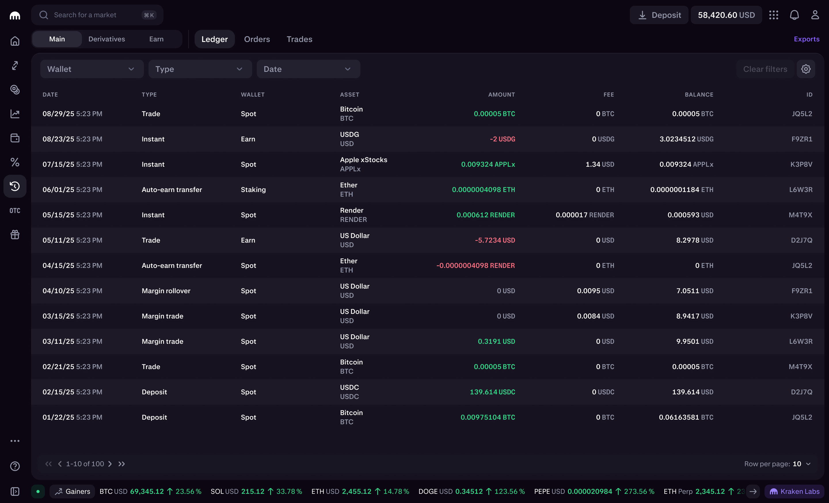 Understanding wallets on Kraken Pro