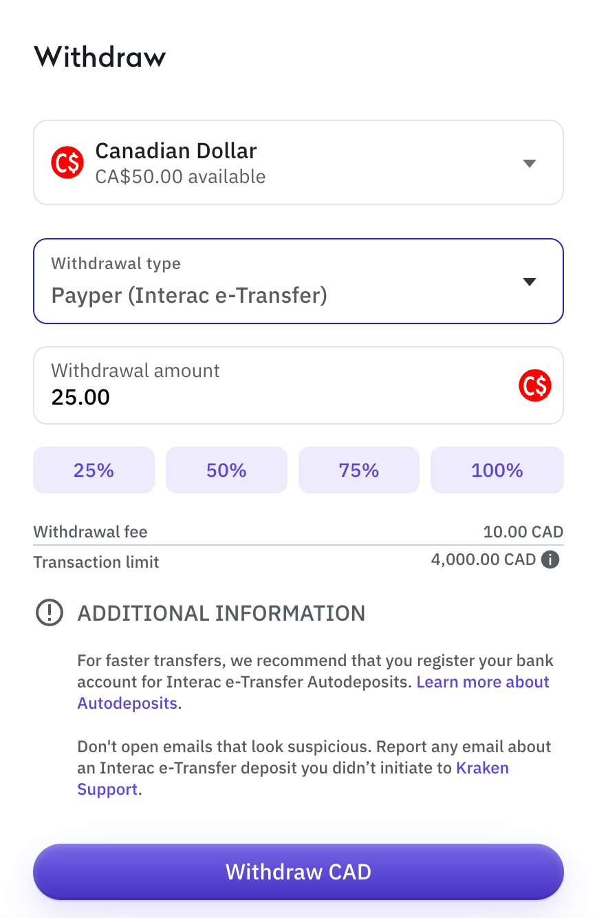 How do I fund my account with an Interac e-Transfer? | Kraken