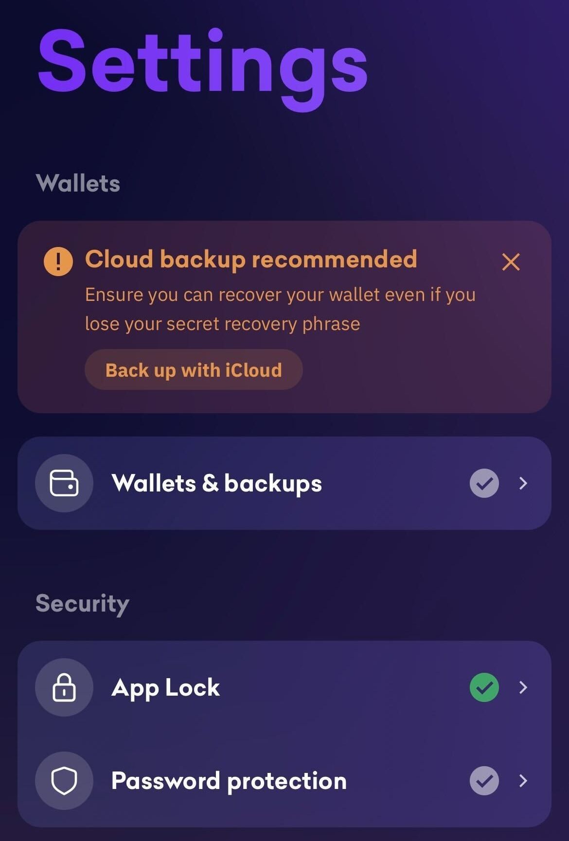 Creating an iCloud backup | Kraken