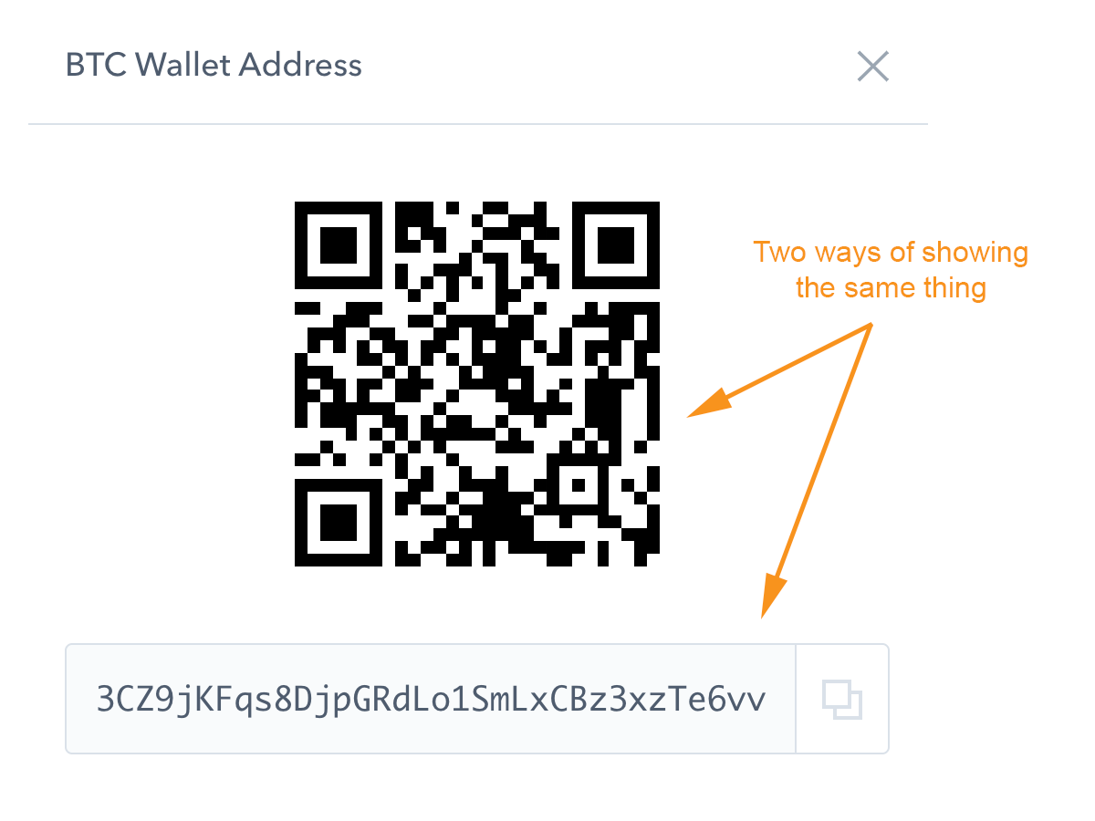 Exemple QR-code Bitcoin (BTC) address