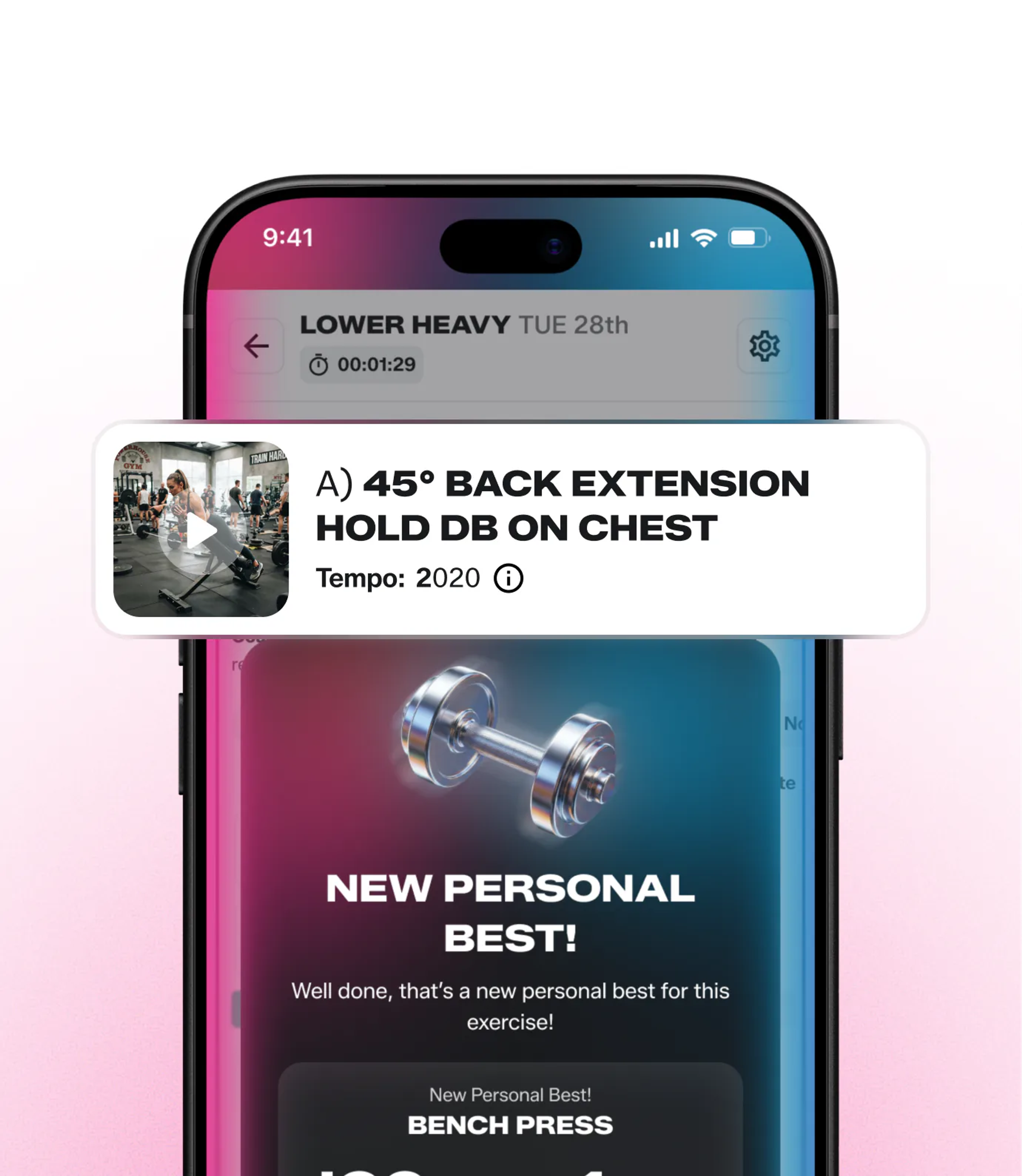 Workout app screenshot