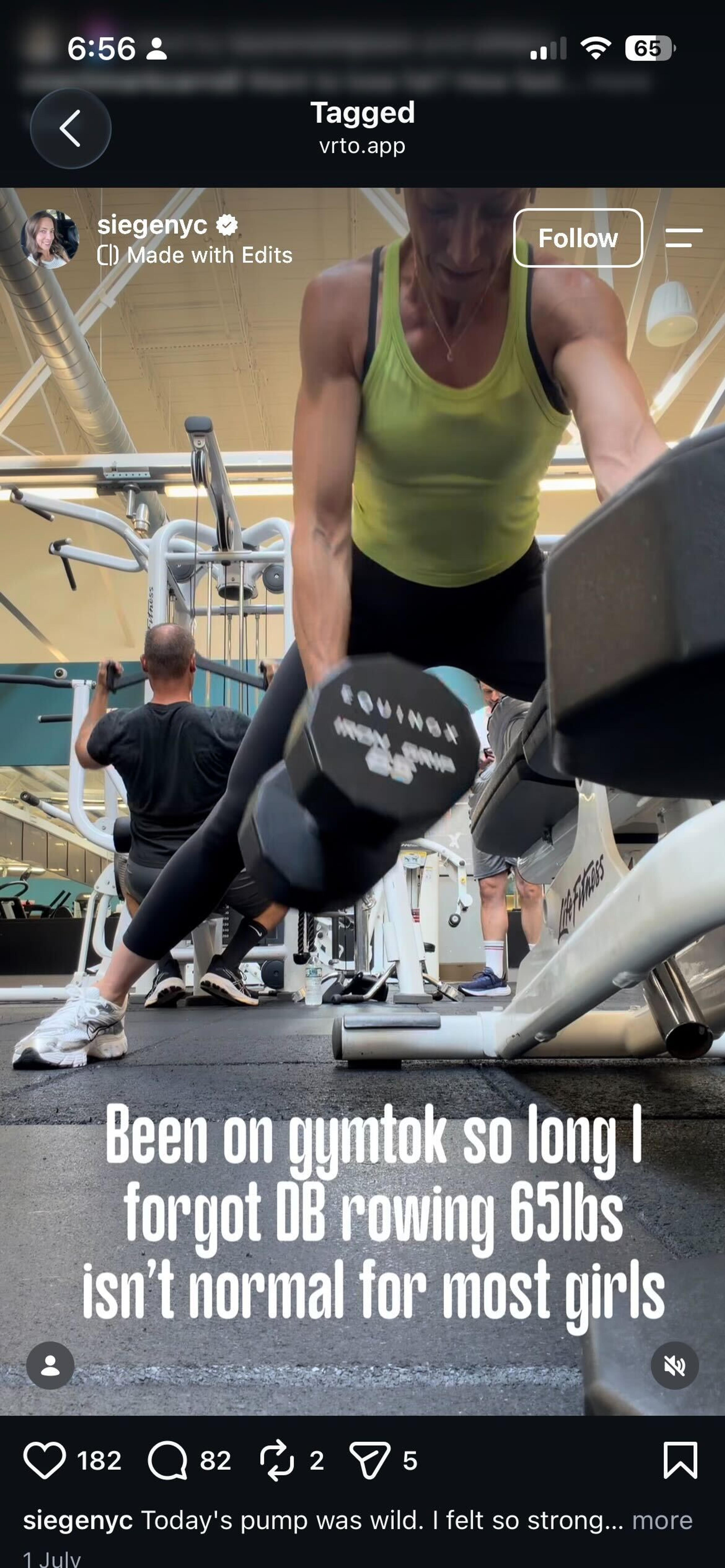 One arm DB row image