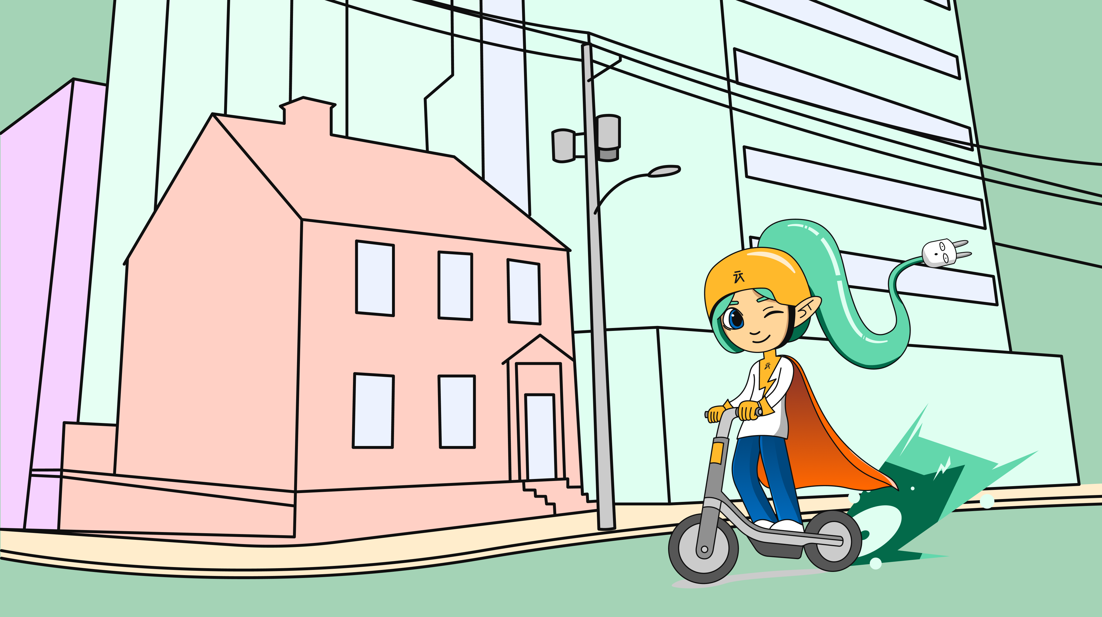 Glitra figuren på en el-sparkesykkel