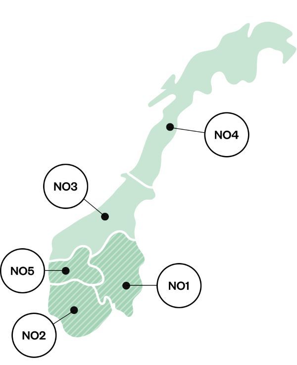 Norgeskart prisområder