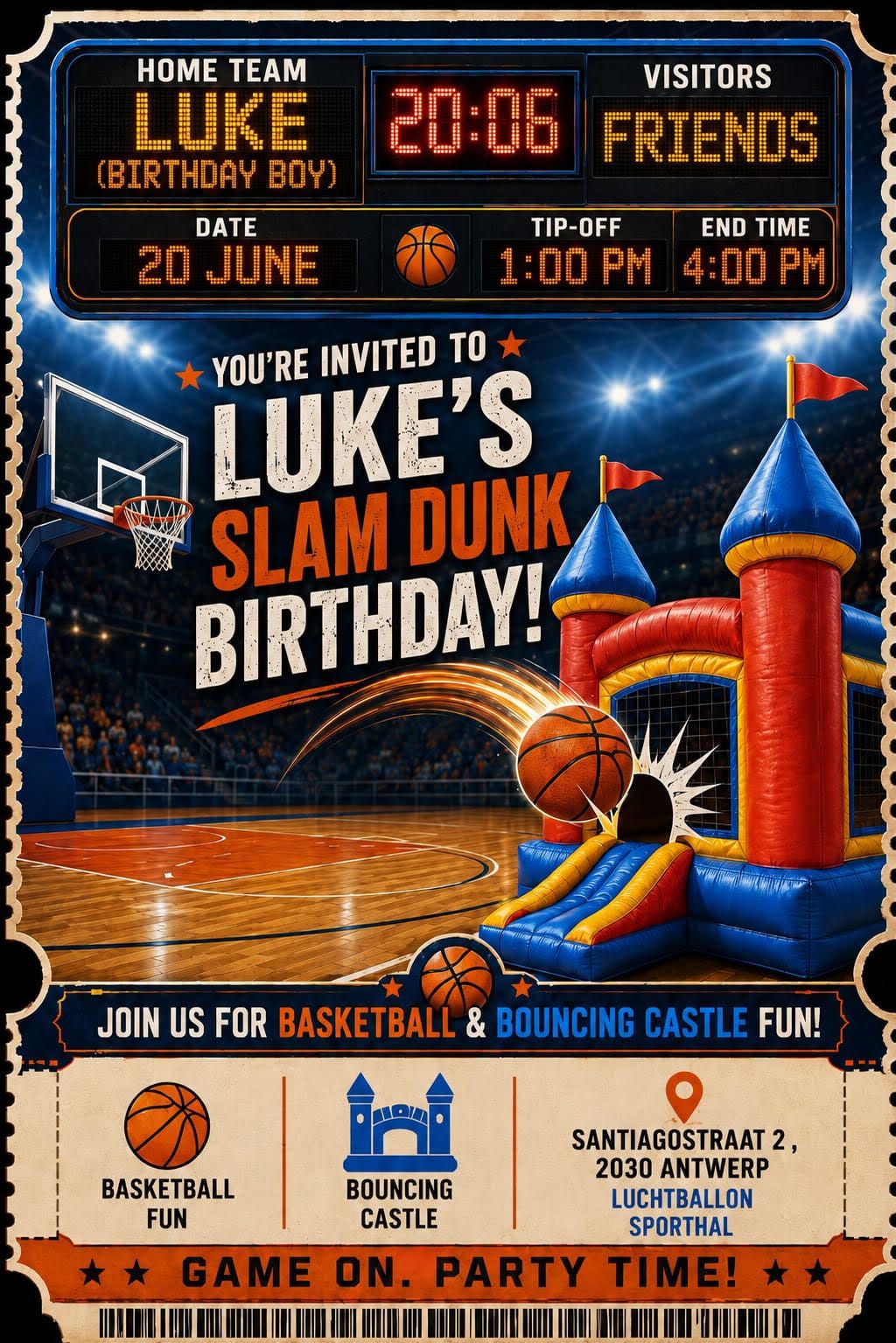 Luke’s Slam Dunk Birthday poster