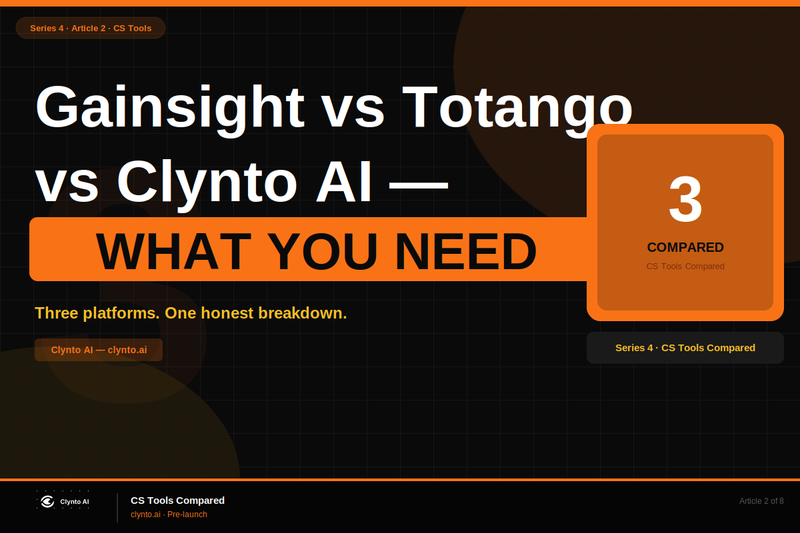 Gainsight vs Totango vs Clynto AI — direct comparison for CS teams evaluating platforms in 2026