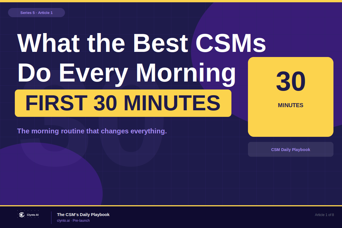 What the best CSMs do in their first 30 minutes every day — the daily routine that separates exceptional from reactive