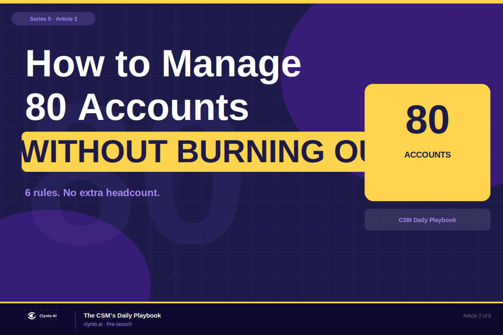 How to manage 80 accounts without losing your mind — the 6-rule CSM system for large portfolios