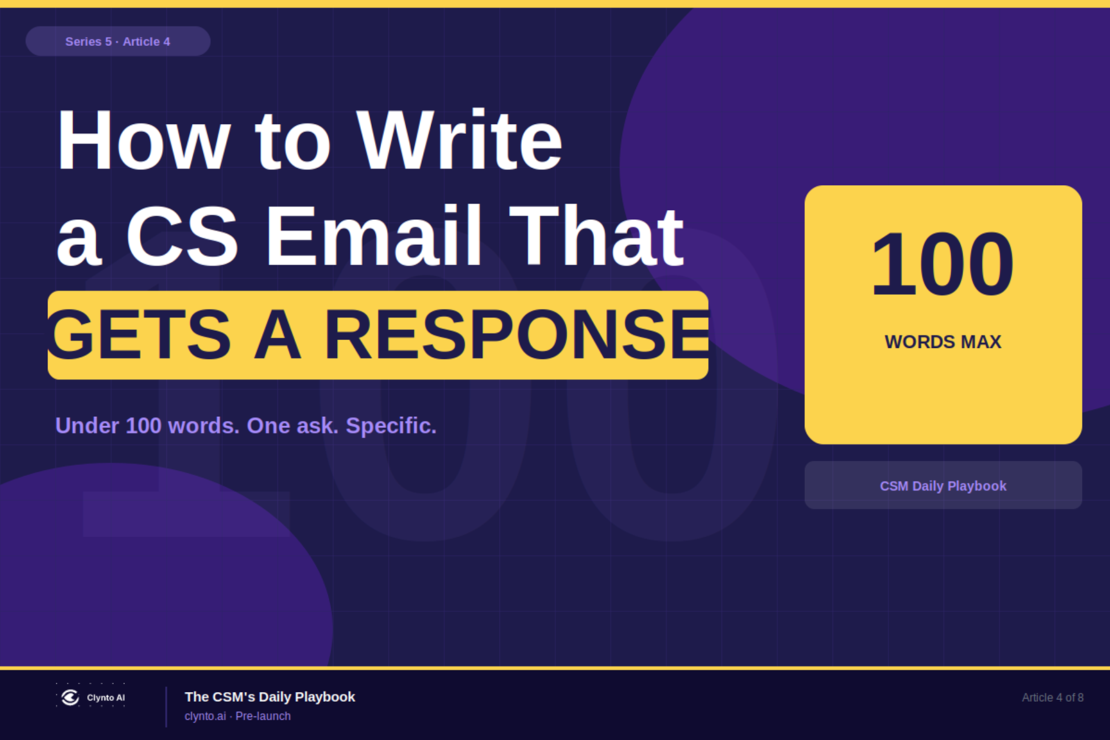 How to write a CS email that gets a response — the formula for CSMs that actually works