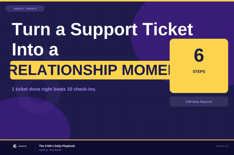 How to turn a support ticket into a relationship moment - the 6-step CSM approach that builds trust