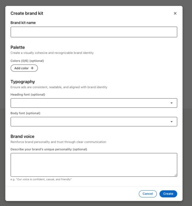 Configuración del Brand Kit de LinkedIn en Campaign Manager