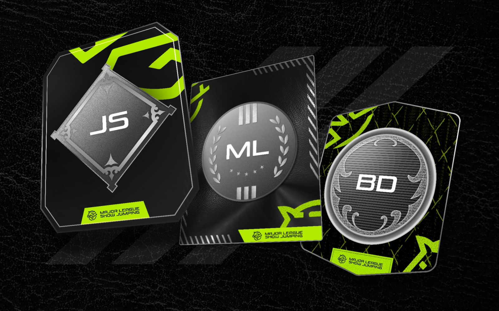 The full set of MLSJ profile cards, each crest built from its owner's initials